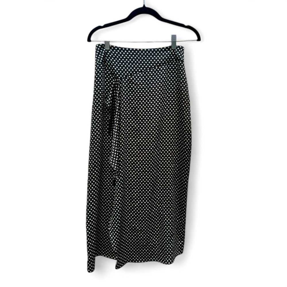Vince Camuto Black and Cream Maxi Faux Wrap Skirt Size 00